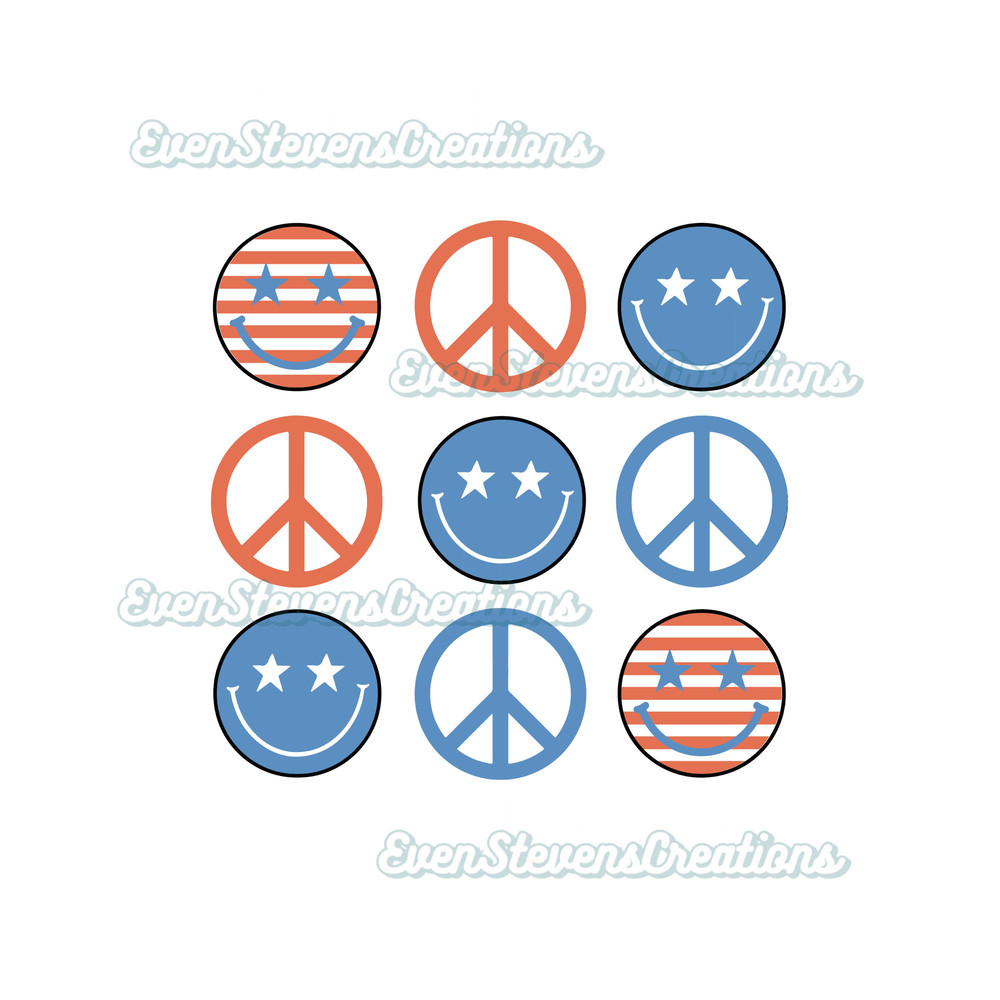Retro July 4 america smiley peace sign USA red blue popular best seller trending png svg sublimation design download - 1.jpg