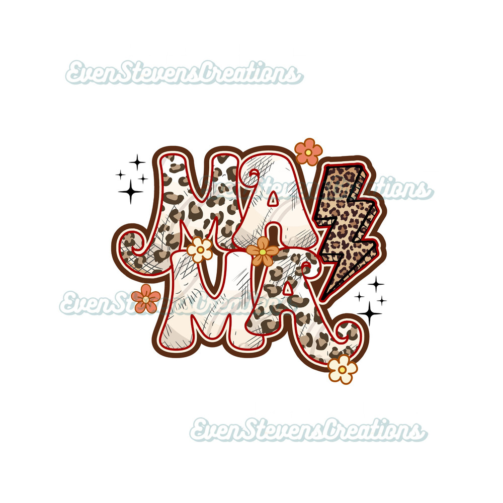 Retro mama leopard cheetah lightning bolt flowers popular best seller trending png svg sublimation design download - 1.jpg