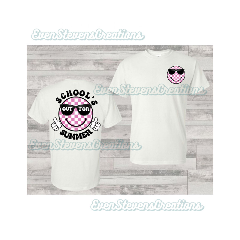Schools out for summer front back pocket smiley retro checkered pink sunglasses popular best seller png sublimation design download - 1.jpg