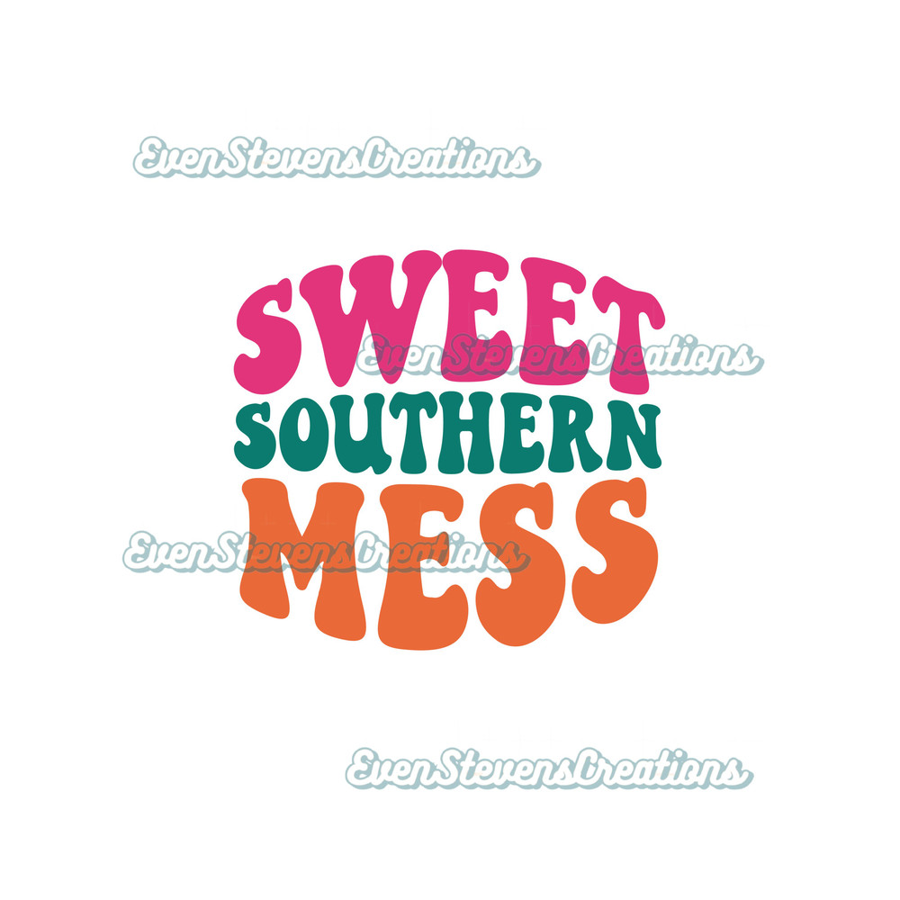 Sweet southern mess retro wavy text multicolor popular best seller png sublimation design download - 1.jpg