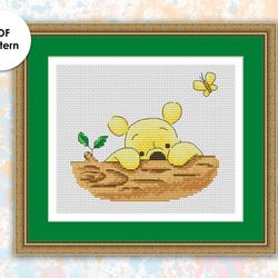 Cross stitch pattern DO004 Wiinie Pooh cross stitch pattern, xstitch chart PDF, modern cross stitching