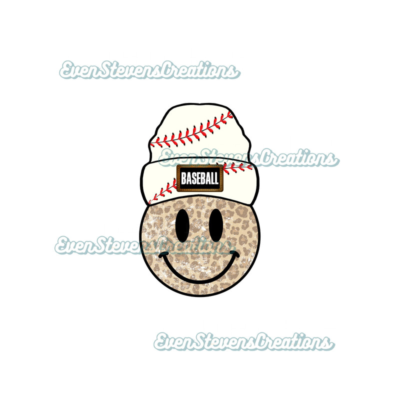 Baseball beanie smiley face leopard cheetah print sports popular best seller png sublimation design download - 1.jpg