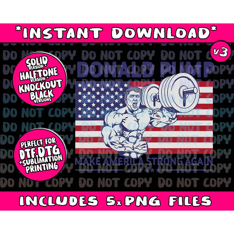 Donald Pump - Donald Trump Weight Lifting Gym Workout ShirtPng Bundle, Trending Png, Popular Printable - 1.jpg