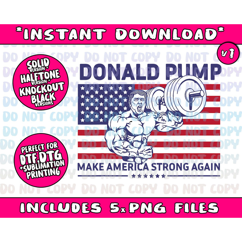 Donald Pump - Donald Trump Weight Lifting Gym Workout ShirtPng Bundle, Trending Png, Popular Printable - 2.jpg