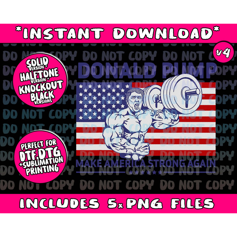 Donald Pump - Donald Trump Weight Lifting Gym Workout ShirtPng Bundle, Trending Png, Popular Printable - 4.jpg