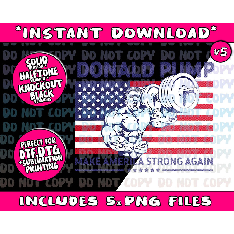Donald Pump - Donald Trump Weight Lifting Gym Workout ShirtPng Bundle, Trending Png, Popular Printable - 5.jpg