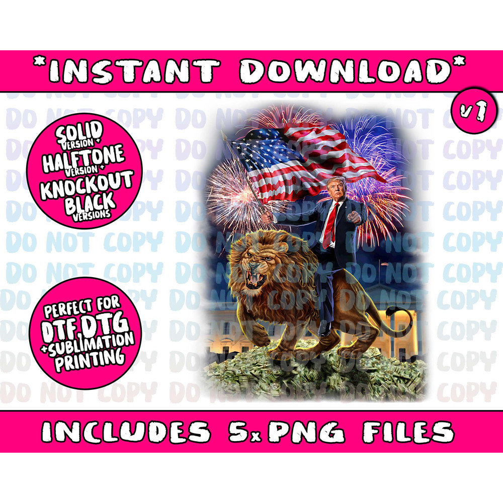 Donald Trump Riding Lion American Flag Trump 2024 Tank TopPng Bundle, Trending Png, Popular Printable - 1.jpg