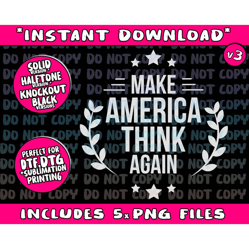Make America Think Again - Unique Anti-Trump Png Bundle, Trending Png, Popular Printable - 1.jpg