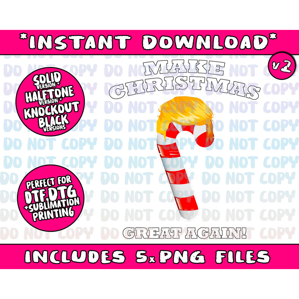 Make Christmas Great Again Holiday Candy Cane Tee Trump Hair Png Bundle, Trending Png, Popular Printable - 3.jpg