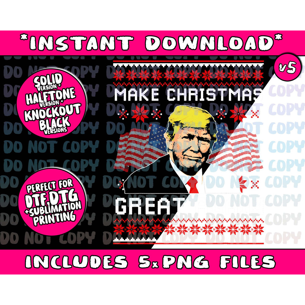 Make Christmas Great Again Shirt - Trump Ugly Christmas Gift Png Bundle, Trending Png, Popular Printable - 5.jpg