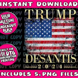 mens trump desantis 2024 vintage flag png bundle, trending png, popular printable