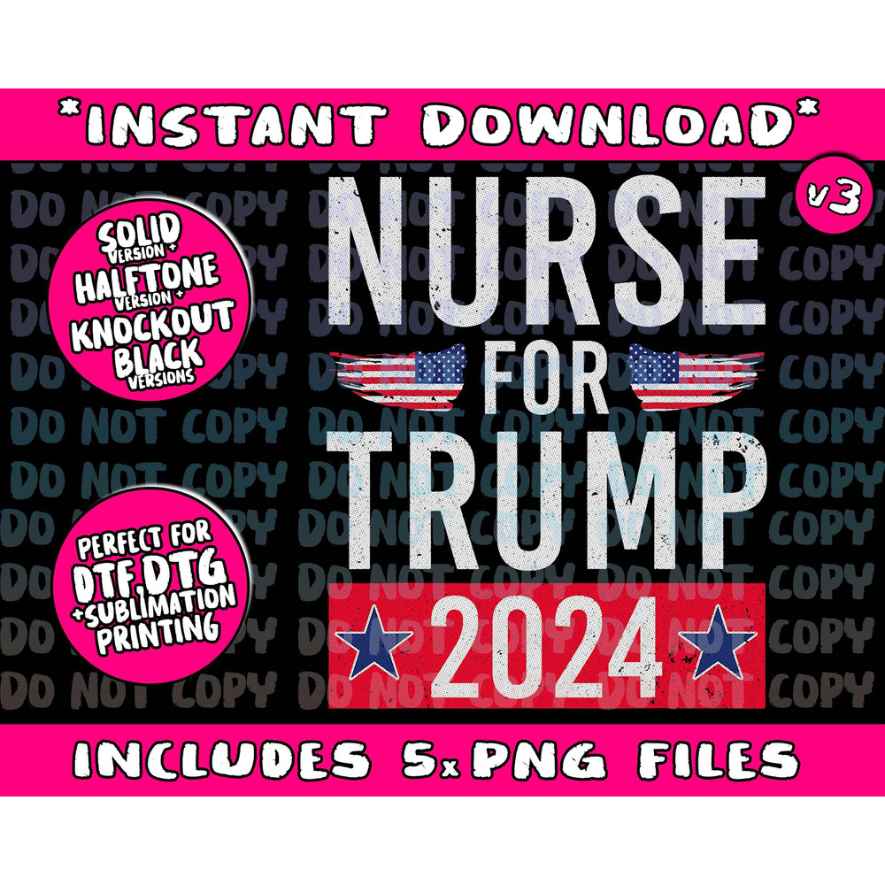 Nurses for Trump 2024 Re-election Trump Republican USA Flag - 1.jpg