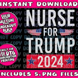 nurses for trump 2024 re-election trump republican usa flag