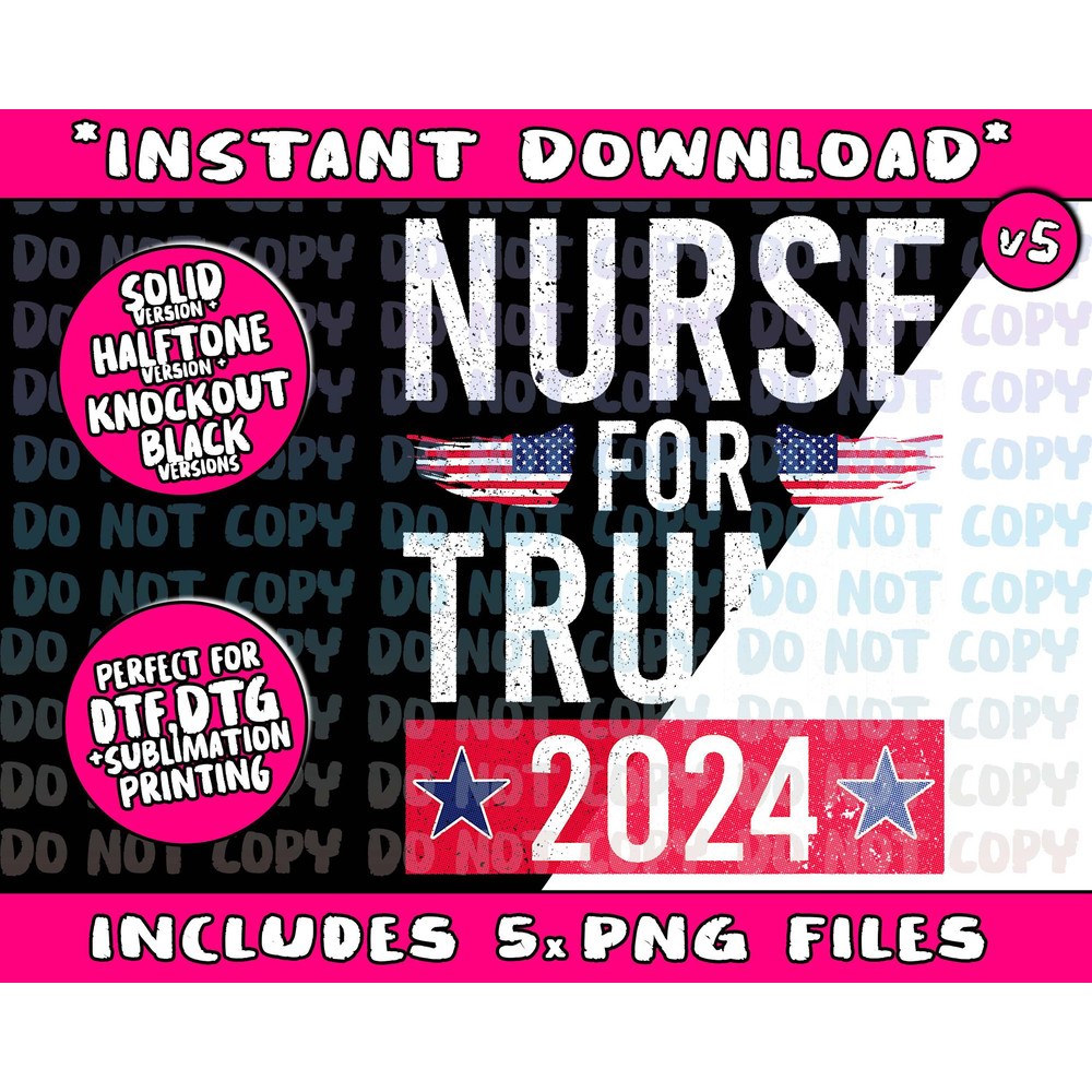 Nurses for Trump 2024 Re-election Trump Republican USA Flag - 5.jpg