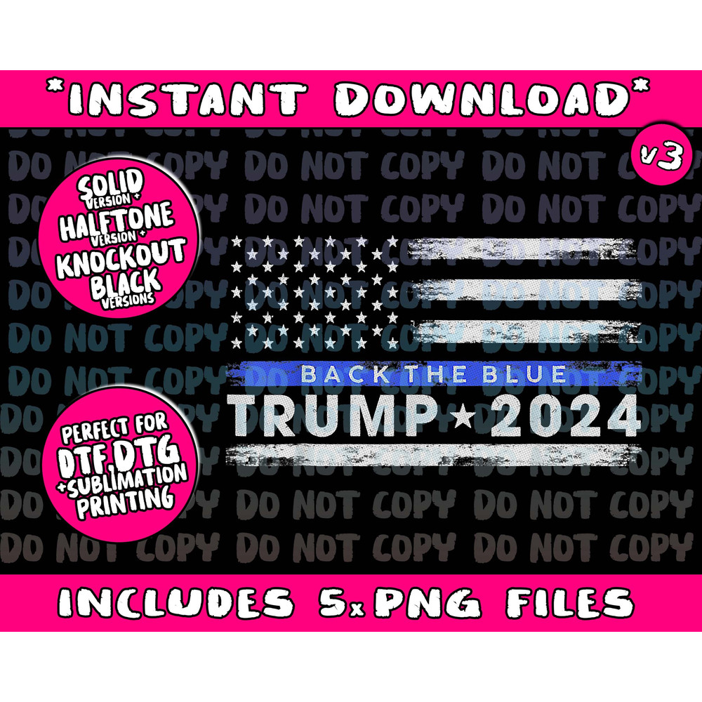 Pro Trump 2024 Back The Blue Thin Blue Line Flag - 1.jpg