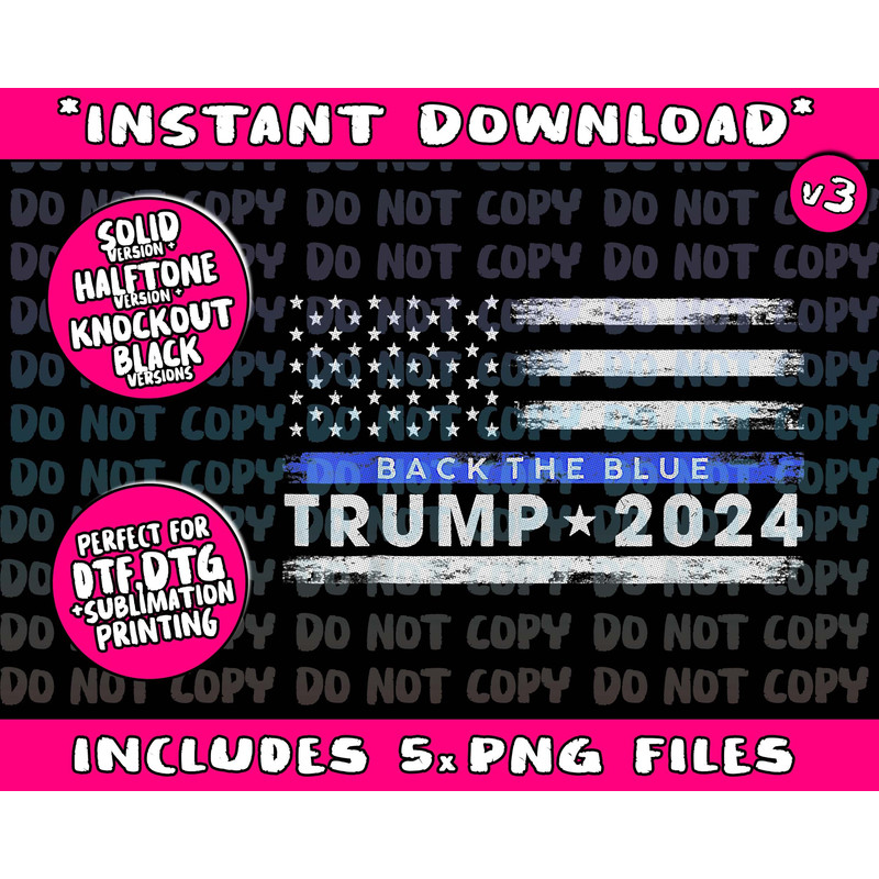 Pro Trump 2024 Back The Blue Thin Blue Line Flag - 1.jpg