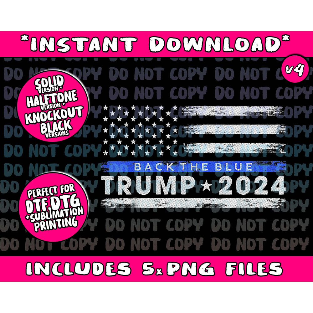 Pro Trump 2024 Back The Blue Thin Blue Line Flag - 4.jpg