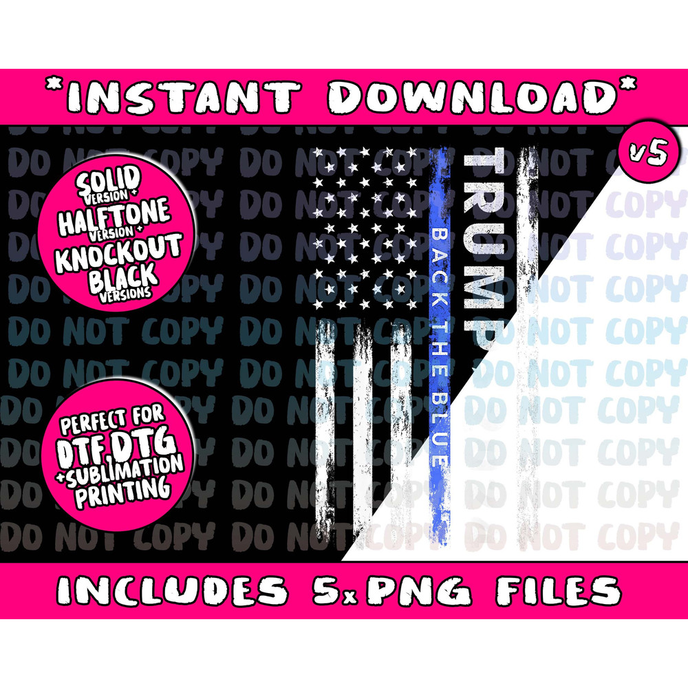 Pro Trump 2024 Back The Blue Thin Blue Line American Flag - 5.jpg