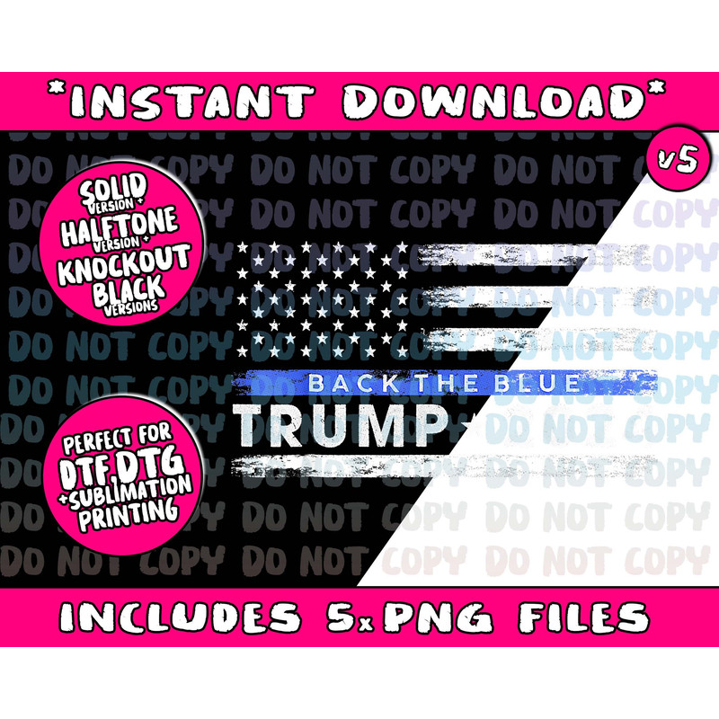 Pro Trump 2024 Back The Blue Thin Blue Line Flag - 5.jpg