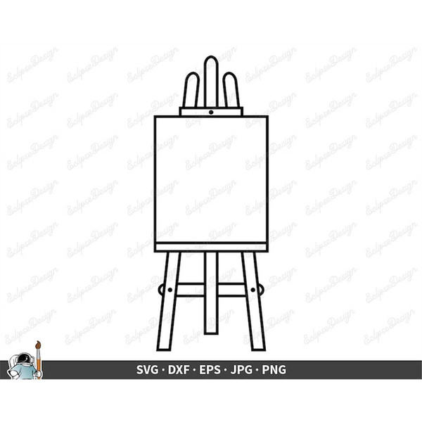Art Easel SVG Artist Clip Art Cut File Silhouette dxf eps p - Inspire Uplift