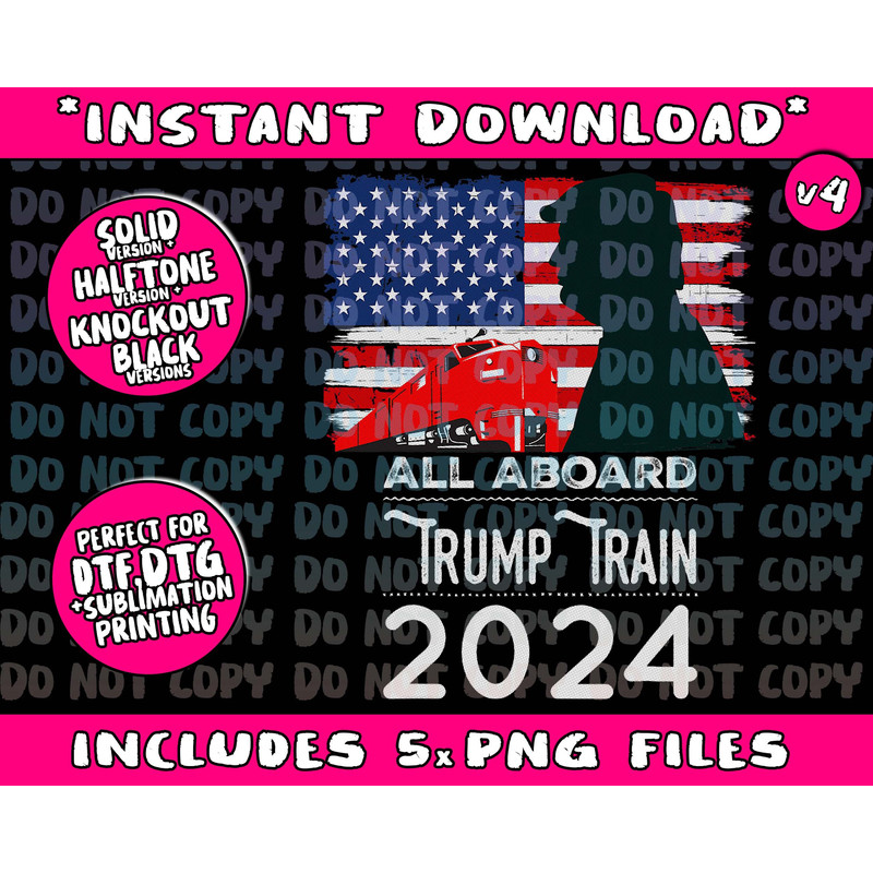 All Aboard Trump Train 2024 Vintage American Flag Apparel Png Bundle, Trending Png, Popular Printable - 4.jpg