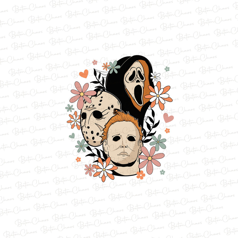 Horror movie Halloween PNG, Scream Jason Spooky Shirt Design PNG, Halloween png, Groovy sublimation, Retro Halloween png, Sublimation design - 1.jpg
