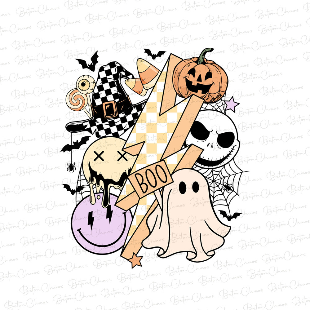 Retro Halloween png, Halloween smiley face png, Halloween sublimation design, spooky vibes png, leopard pumpkin png, digital download png - 1.jpg