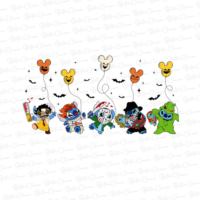 Stitch Halloween Character Horror Png, Stitch Friends Halloween Png, Stitch Pennywise Ghostface Michael Myers Png - 1.jpg