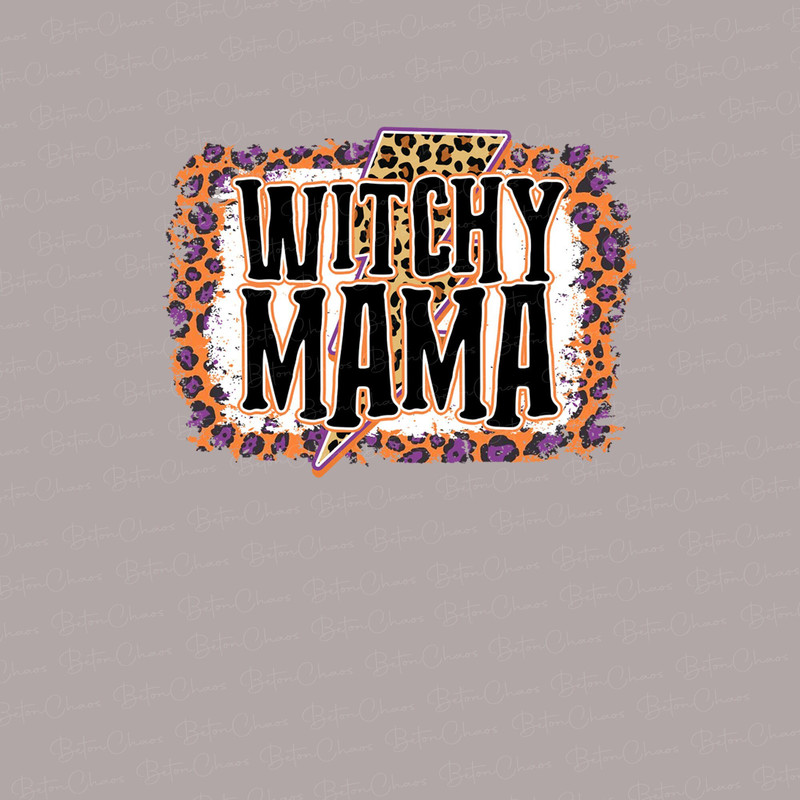 Witchy Mama PNG Sublimation Design, Halloween Lightning Bolt, Vintage, Orange Leopard, Sublimation Designs, Digital Download, PNG - 1.jpg