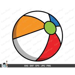 beach ball svg  clip art cut file silhouette dxf eps png jpg  instant digital download