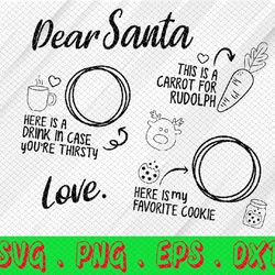 Dear santa tray svg, Santa cookie tray, Cookies and milk svg, Milk for santa svg, Carrot for rudolph svg, Cookies for sa