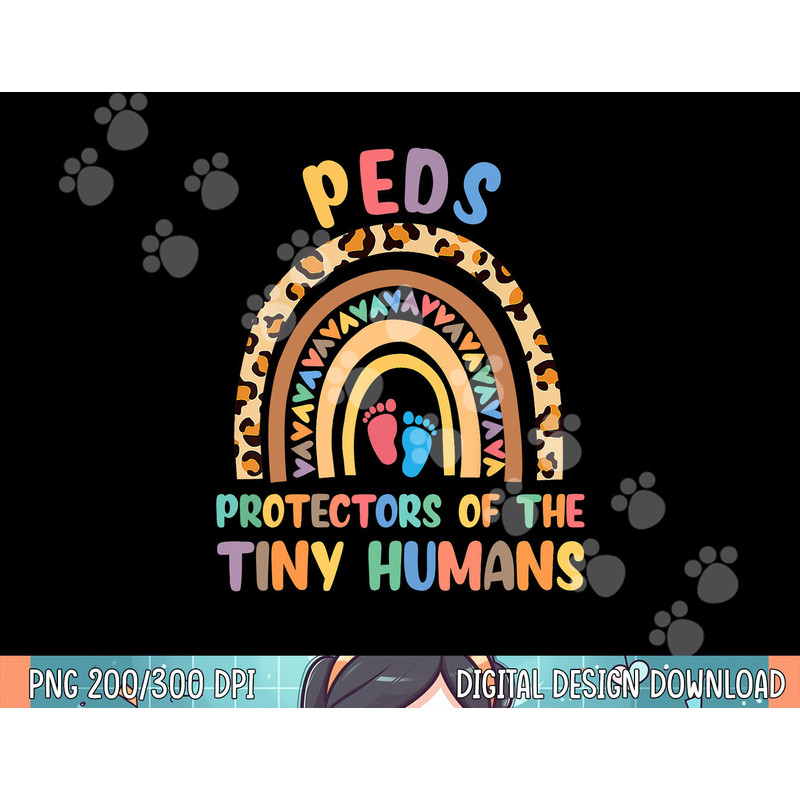 J8w0 Peds Protectors Of Tiny Humans Rainbow Pediatrics Nurse png, sublimation.jpg