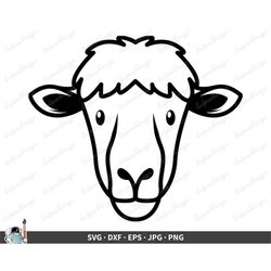 sheep face svg clip art cut file silhouette dxf eps png jpg instant digital download
