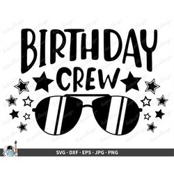 birthday crew party svg clip art cut file silhouette dxf eps png jpg instant digital download