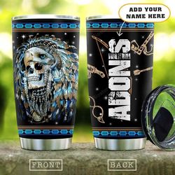 3D Colorful Native Skull Personalized Stainless Steel Tumbler