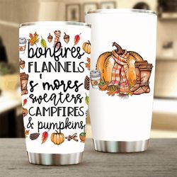 bonfire flannels s'mores sweaters campfires pumpkins tumbler