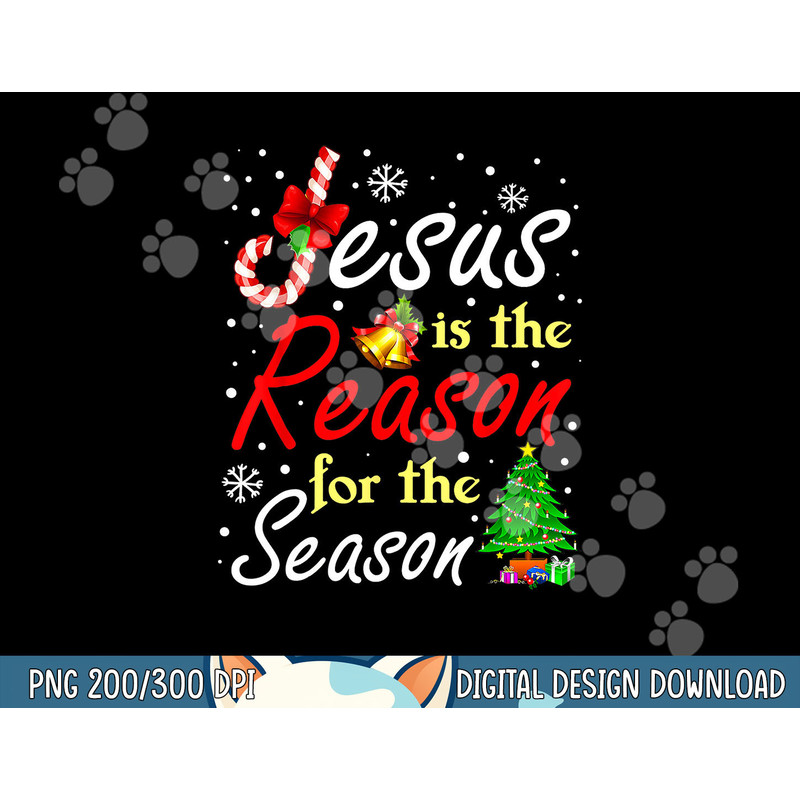 Jesus Is The Reason For The Season Funny Christmas Pajamas  png,sublimation copy.jpg