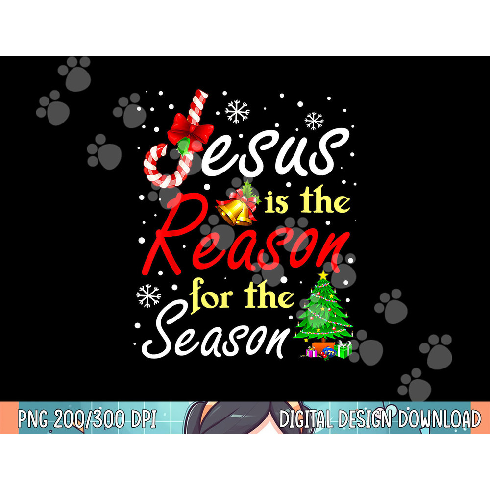 Jesus Is The Reason For The Season Funny Christmas Pajamas png,sublimation.jpg