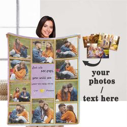 Gifts for Couple Customized Blanket with Photo,Personalized Blankets with Picture for Valentine's Day Girlfriend Boyfrie