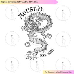 agust d dragon vector , bts svg , kpop design