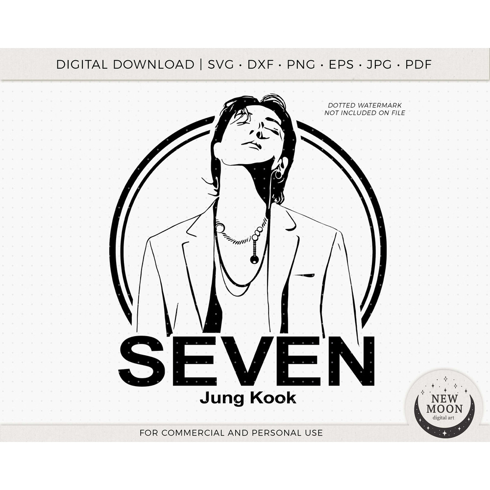 Jungkook Vector BTS svg KPop Sticker Instant Download for Cricut Silhouette DXF digital cut file Eps Svg Png shirt Jungkook Shirt - 1.jpg