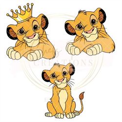 Baby Simba Svg Bundle, SVG, PNG, DXF files Cricut, Silhouette Vector Cut File The Lion King Boy Baby Shower Hakuna Matat