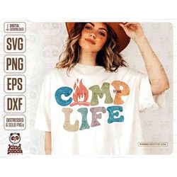camp life svg png sublimation, happy camper, retro camping shirt design, dtf transfer, adventurer, trendy camp hoodie cu