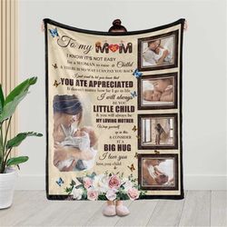 to my mom photo blanket, mother's day blanket gift, mom blanket personalized, custom blanket with picture, mom birthday