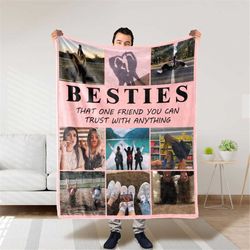 Customizable Photo Blanket Collage, Personalized Gift for Families, Blanket with Text, Super Cozy Blanket, Picture Colla