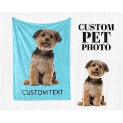 Custom Pet Photo Blanket, Personalized Dogs Cats Blanket, Gift for Mom, Mother's Day Gifts
