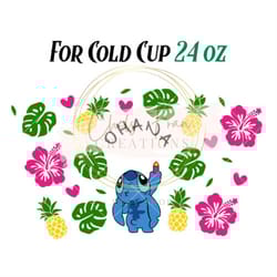 stitch ohana wrap for starbucks venti cold cup 24 ozi svg, png, dxf, eps cut files lilo and stitch