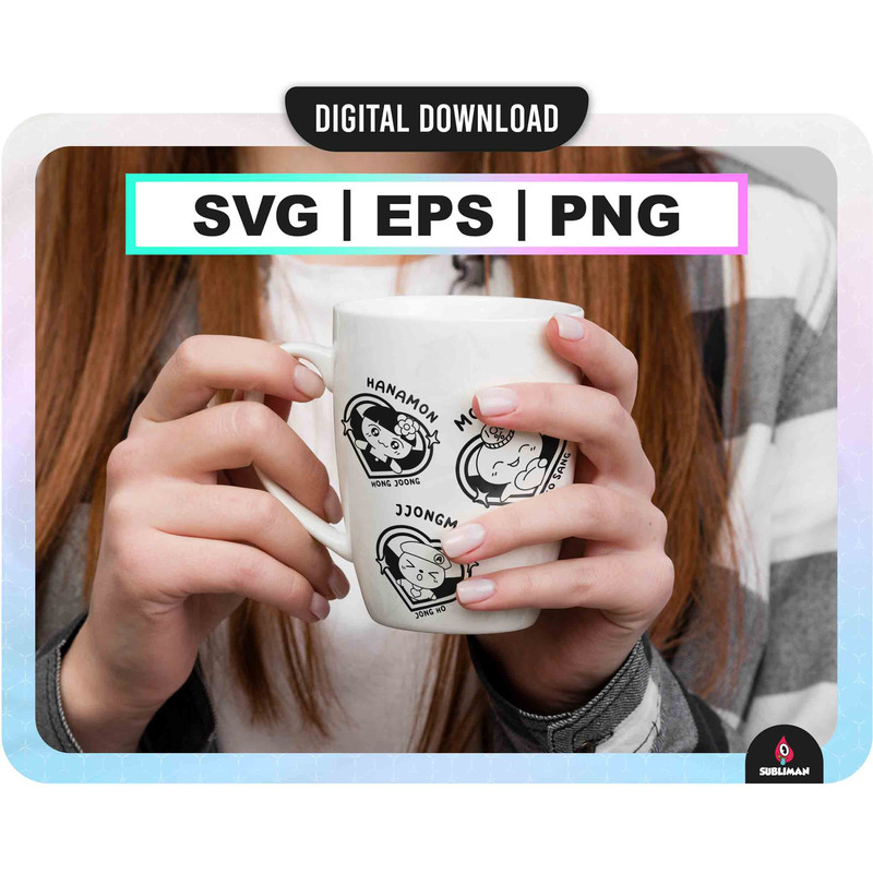 Ateez Svg, Eps Ateez member Kpop Star PNG Ateez Teezmon Decal Printable Vector files for Cricut - 3.jpg