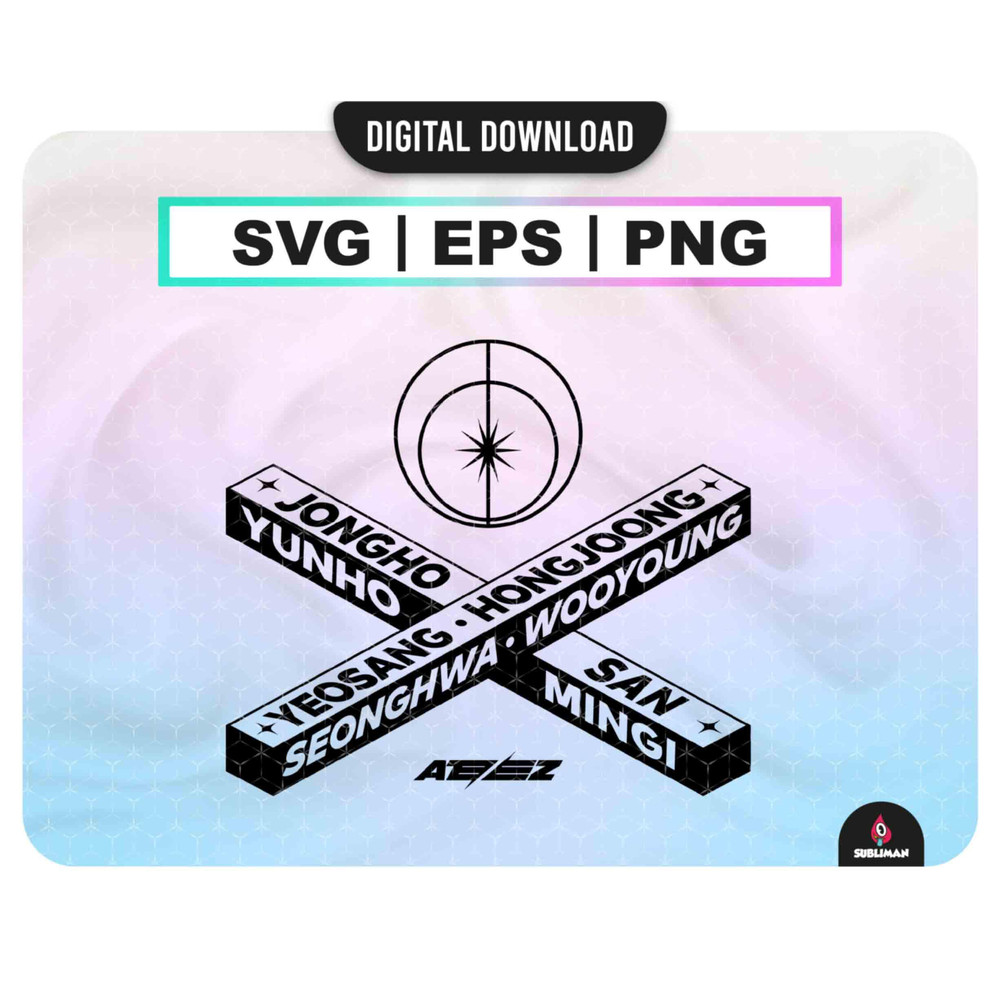 Ateez SVG members ateez PARADIGM PNG Kpop Star svg ateez lightstick vector files for Cricut - 1.jpg