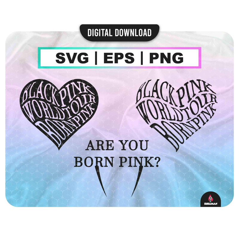 Blackpink Born Pink Svg Kpop Star PNG World Tour Born Pink camiseta Archivos vectoriales para Cricut - 1.jpg